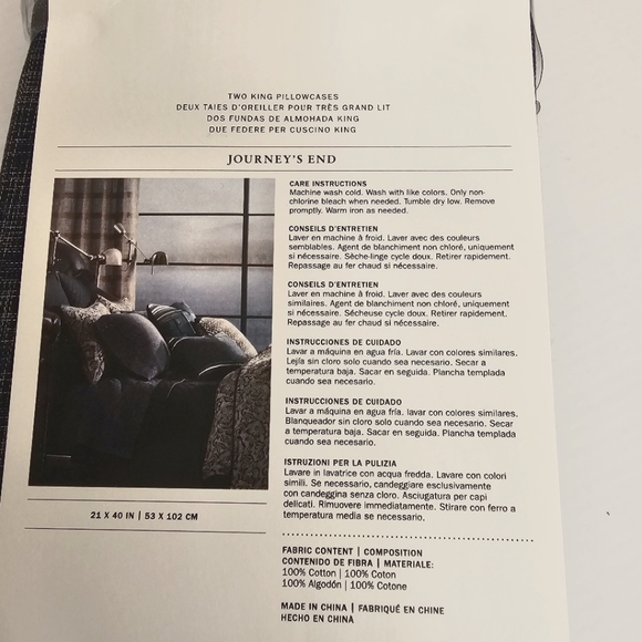 Ralph Lauren Journey's End Montray 1 Pair King Pillowcases - Picture 7 of 10